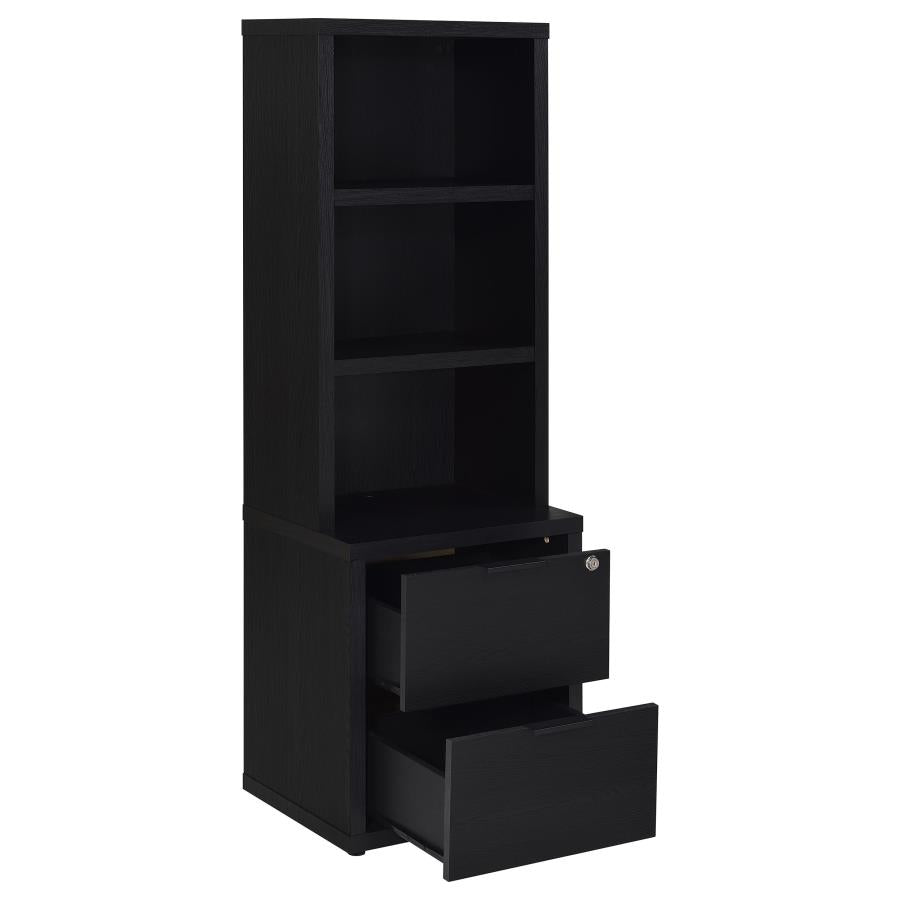 Westpark 3-Piece Full Bedroom Set Bookcase Headboard Black