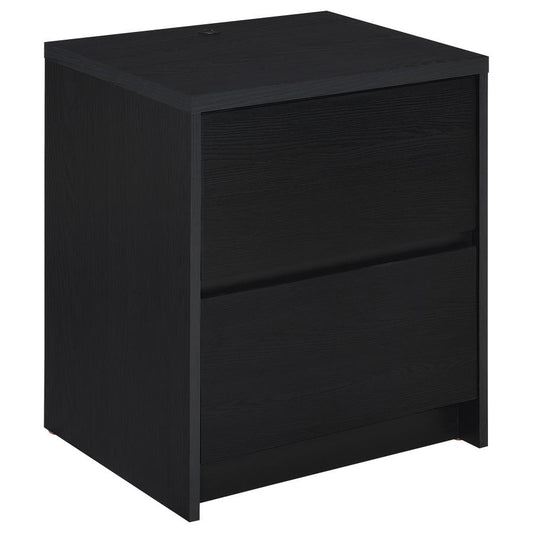 Westpark 2-Drawer Nightstand Led Lights And Usb Black