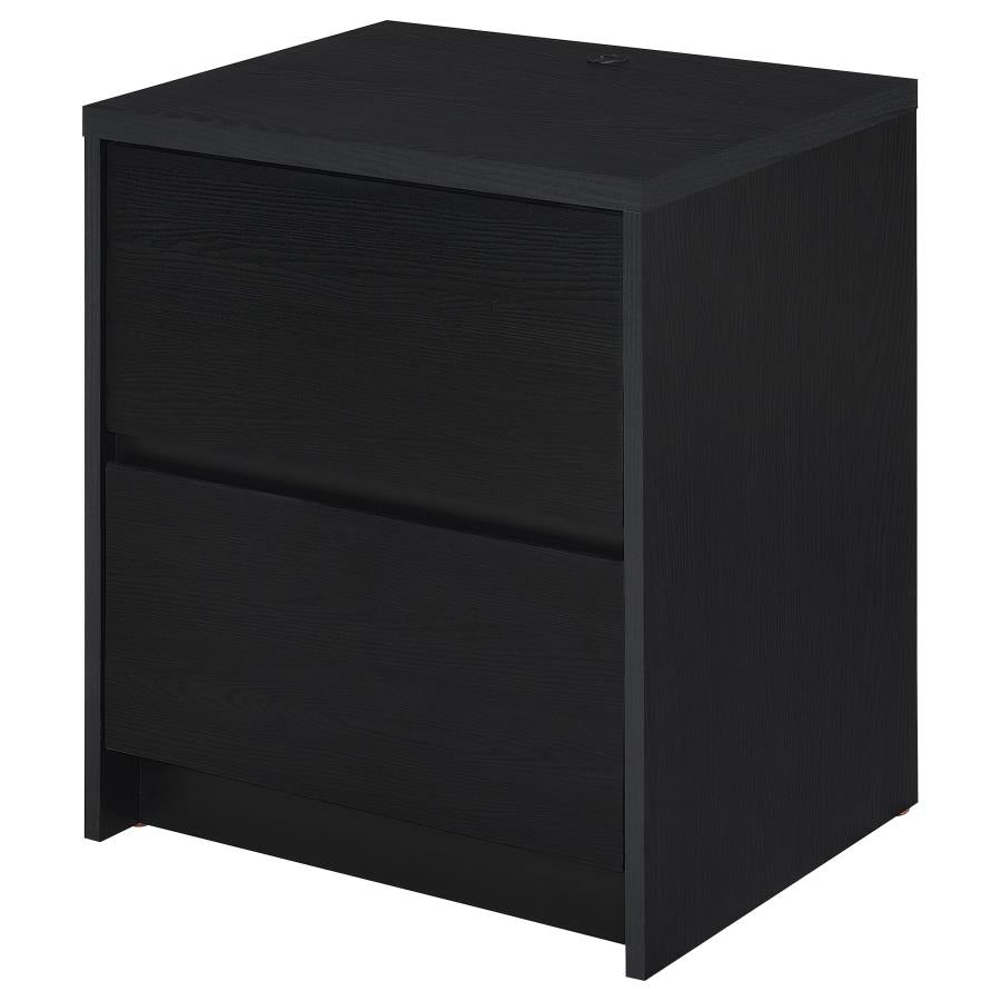 Westpark 2-Drawer Nightstand Led Lights And Usb Black