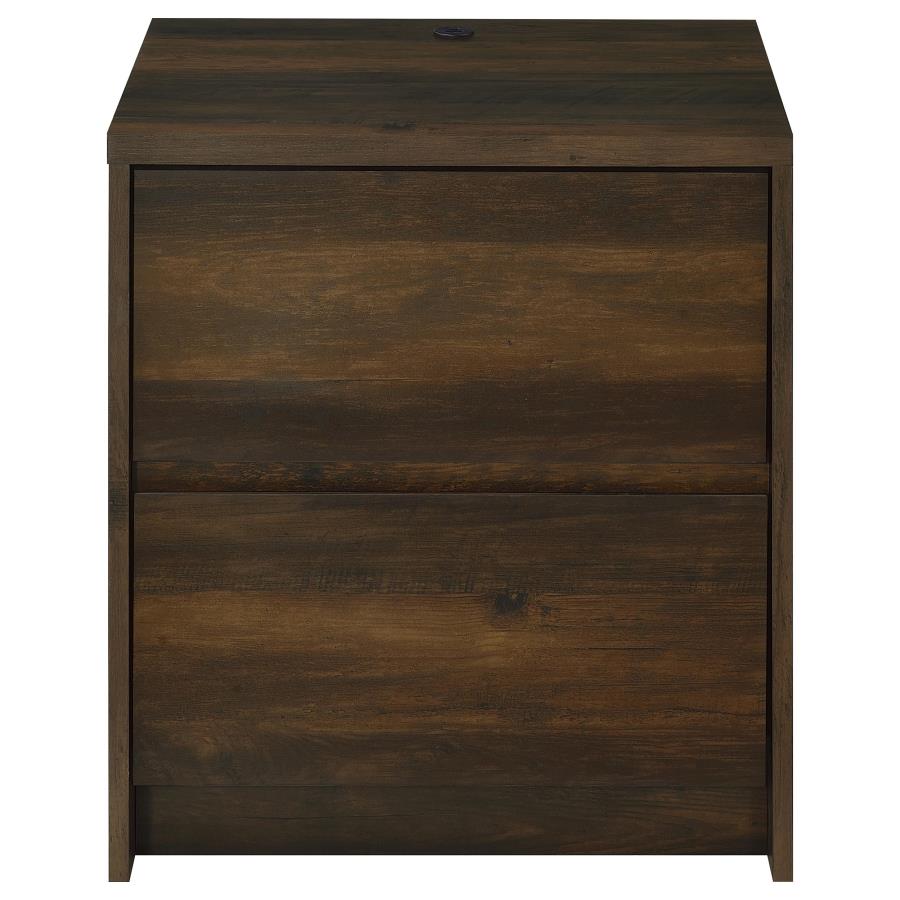Westpark 2-Drawer Nightstand Led Lights And Usb Dark Pine
