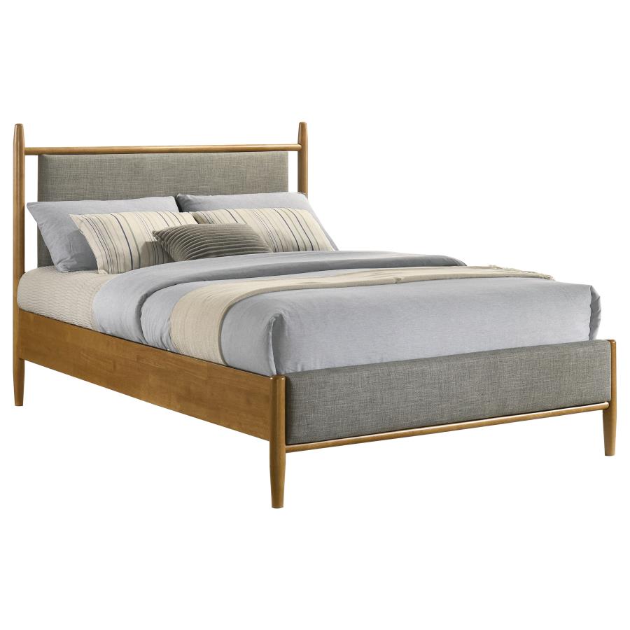 Mason 46-Inch Full Panel Platform Bed Grey And Light Brown