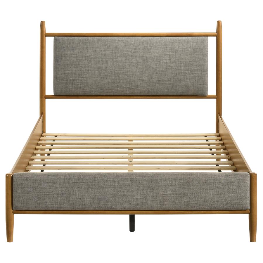 Mason 46-Inch Full Panel Platform Bed Grey And Light Brown