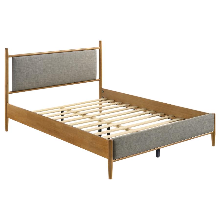 Mason 46-Inch Queen Panel Platform Bed Grey And Light Brown