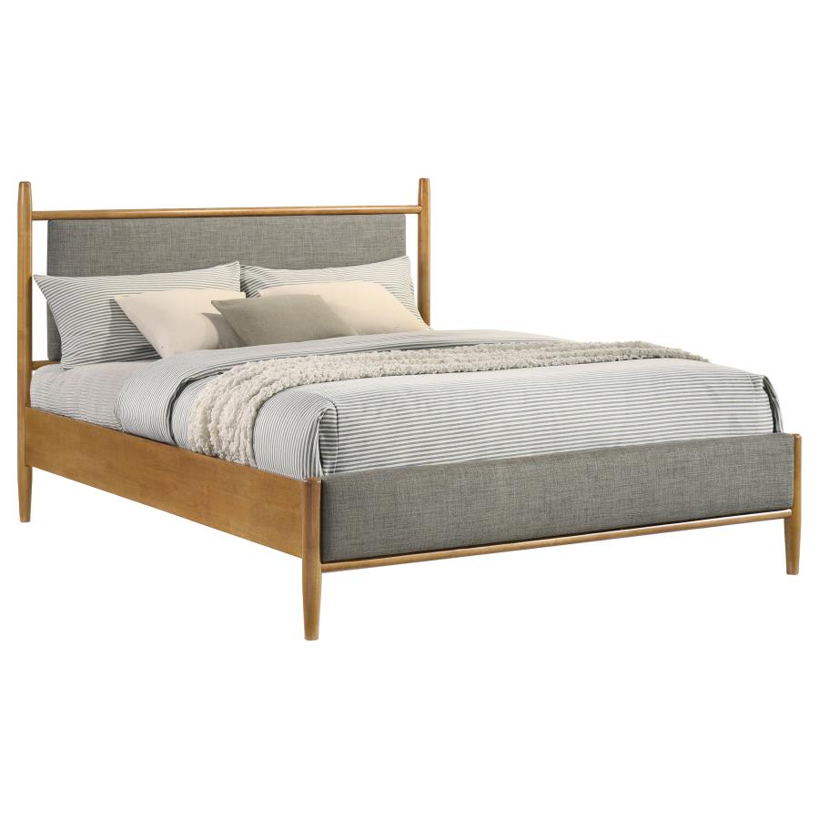 Mason 46-Inch Queen Panel Platform Bed Grey And Light Brown