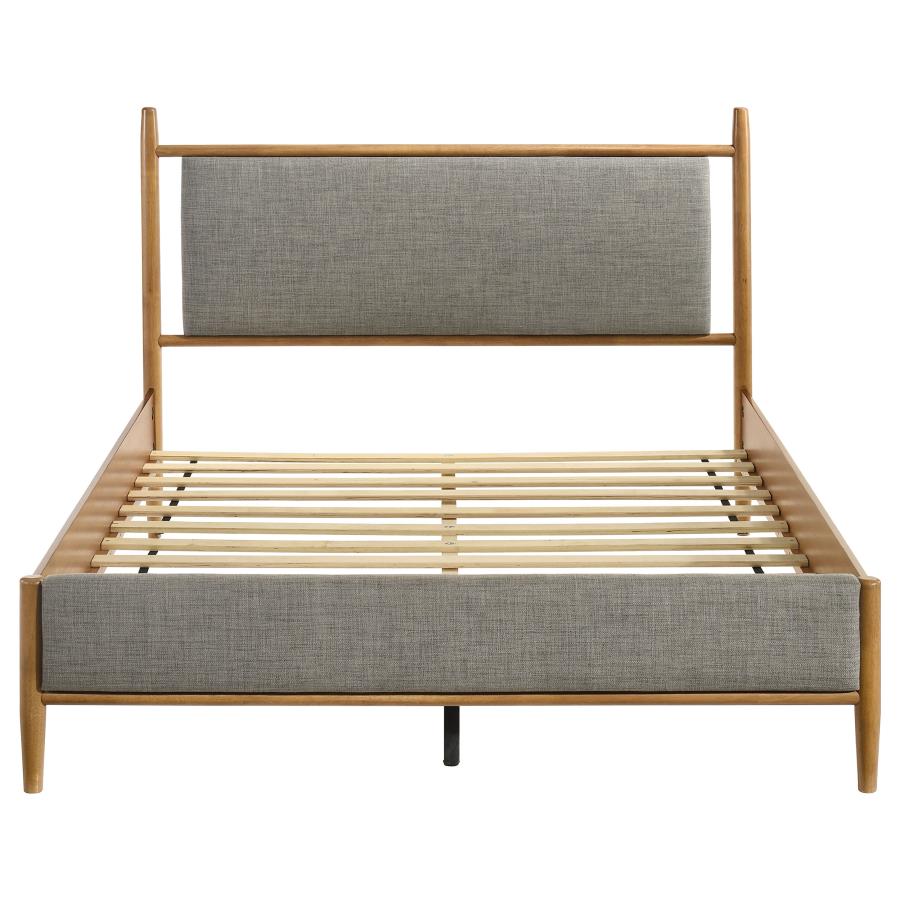 Mason 46-Inch Queen Panel Platform Bed Grey And Light Brown