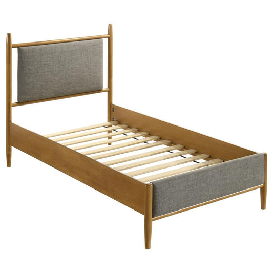 Mason 46-Inch Twin Panel Platform Bed Grey And Light Brown