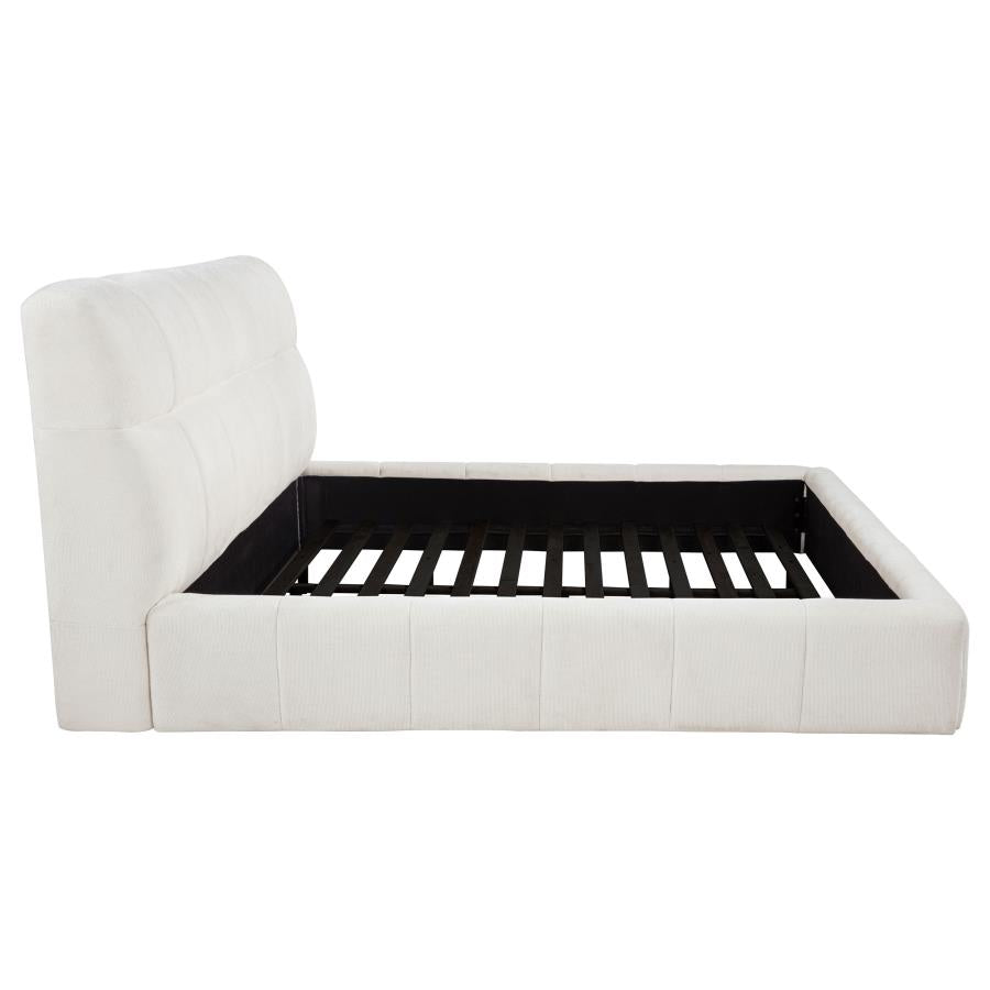 Nollet 48-Inch Upholstered Eastern King Platform Bed Cream