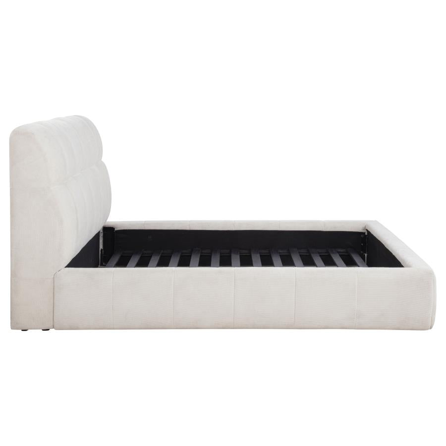 Nollet 48-Inch Upholstered Queen Panel Platform Bed Cream