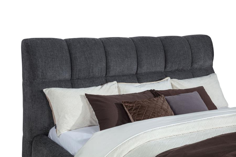 Nollet 48-Inch Upholstered Eastern King Platform Bed Grey