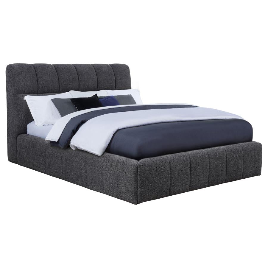 Nollet 48-Inch Upholstered Queen Panel Platform Bed Grey