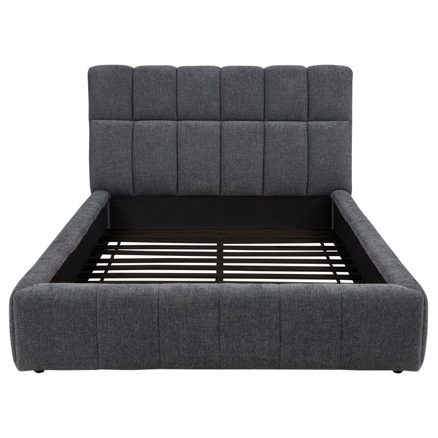 Nollet 48-Inch Upholstered Queen Panel Platform Bed Grey