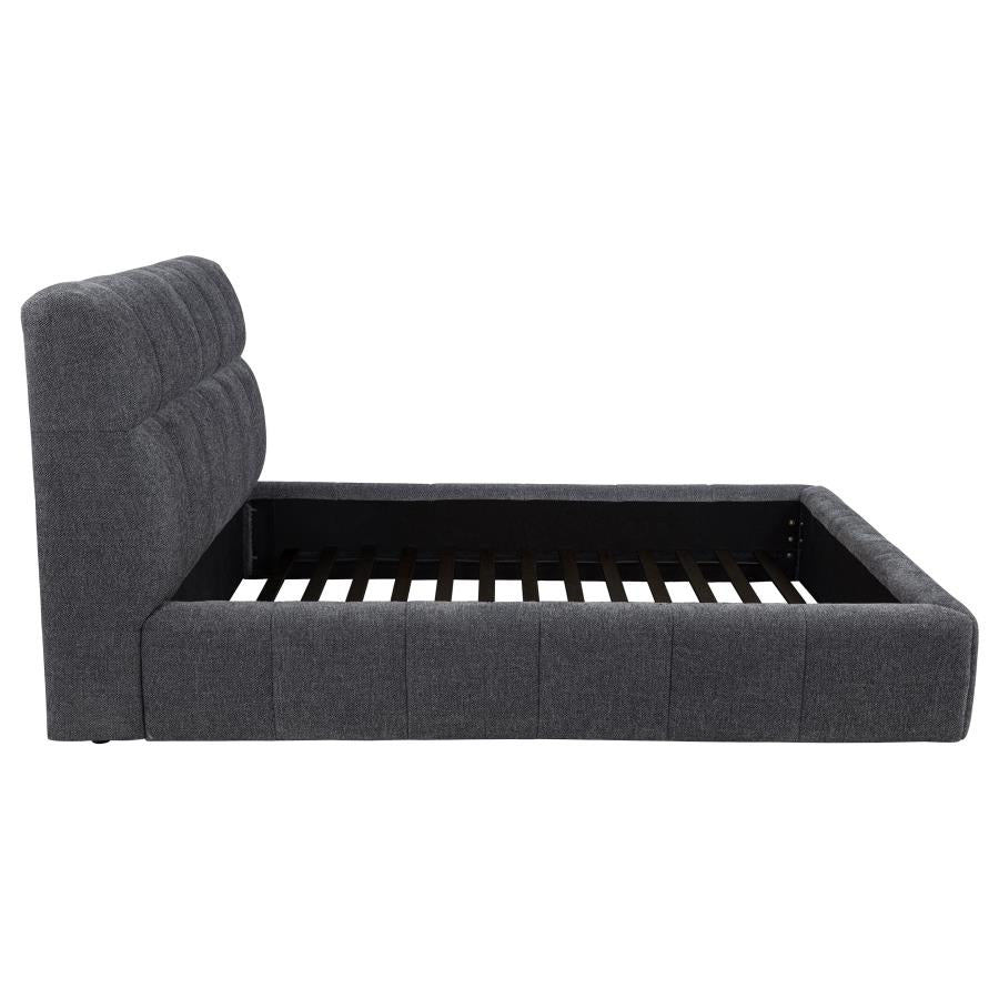 Nollet 48-Inch Upholstered Queen Panel Platform Bed Grey