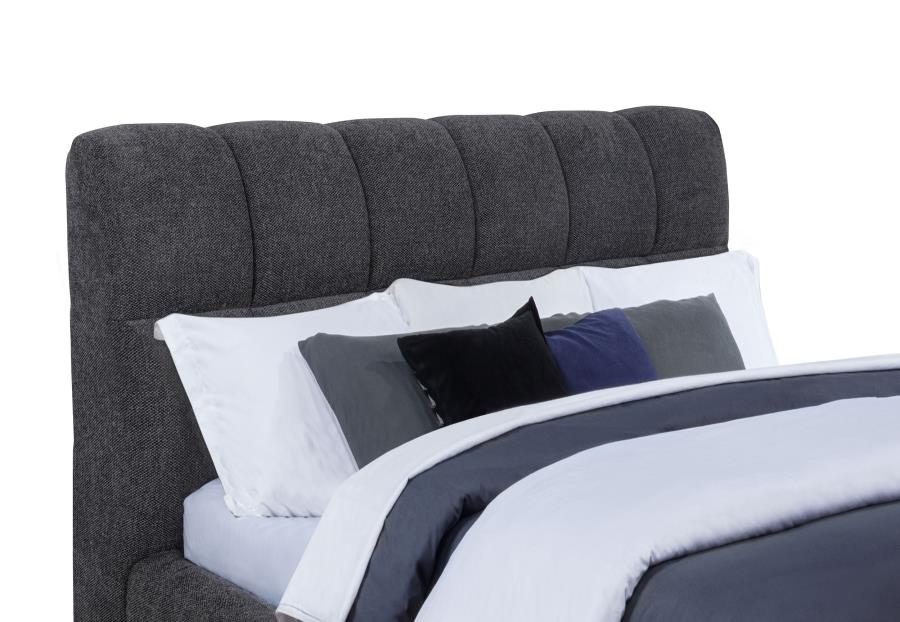Nollet 48-Inch Upholstered Queen Panel Platform Bed Grey