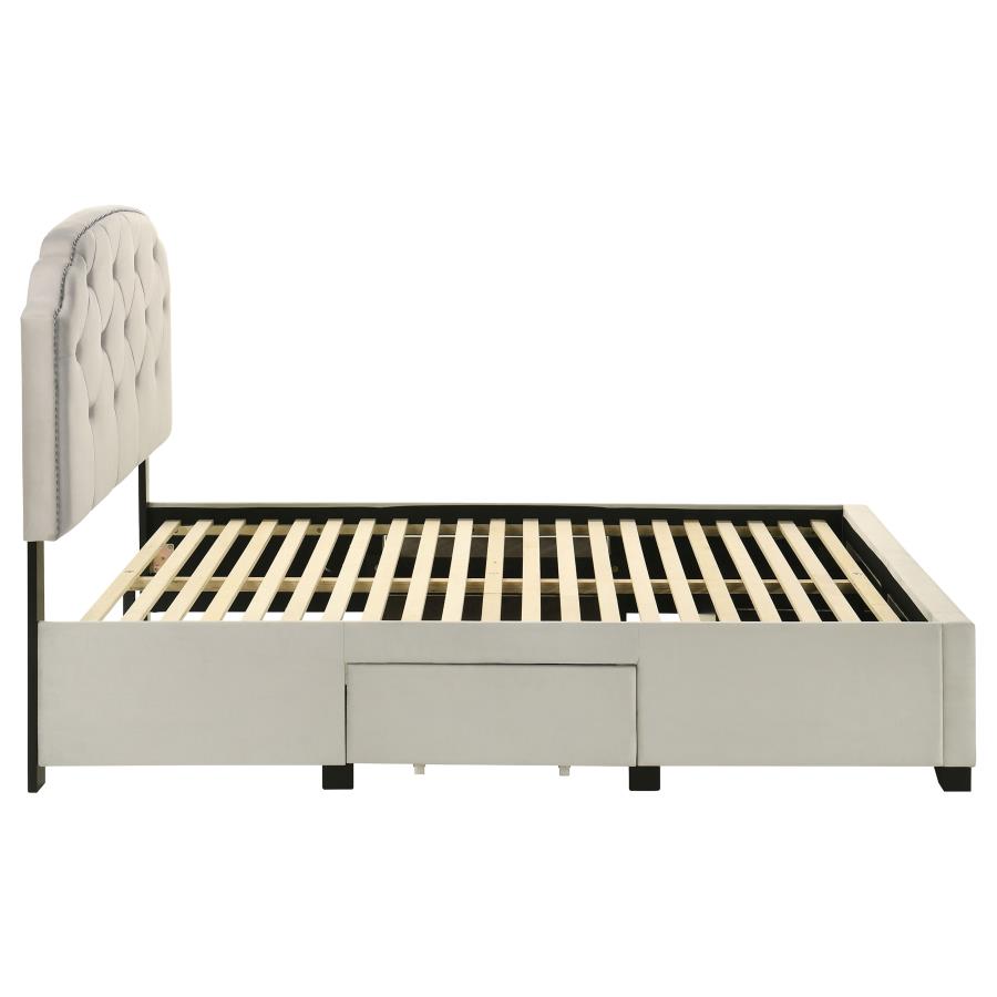 Marianna 4-Drawer Upholstered Full Storage Bed Cream