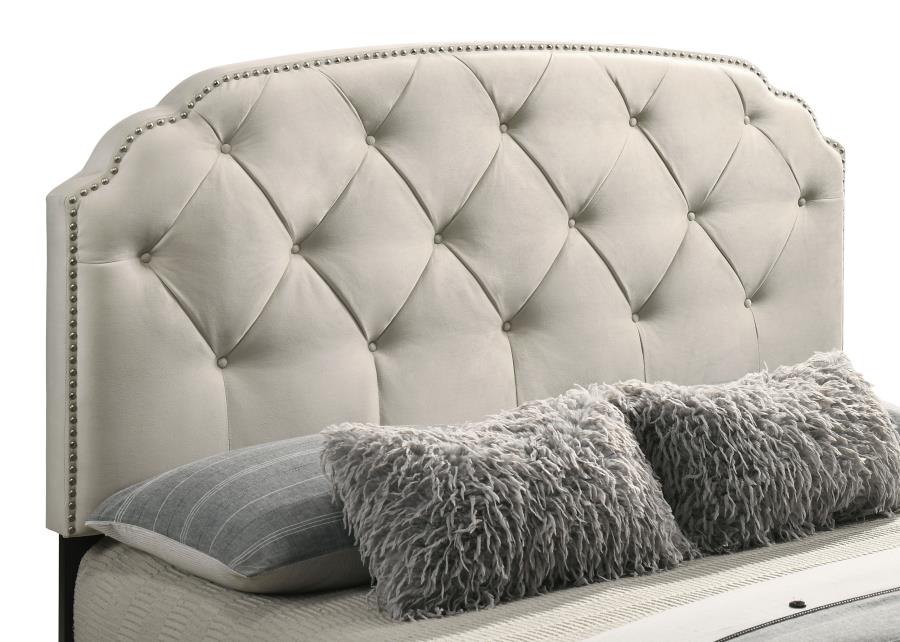 Marianna 4-Drawer Upholstered Full Storage Bed Cream