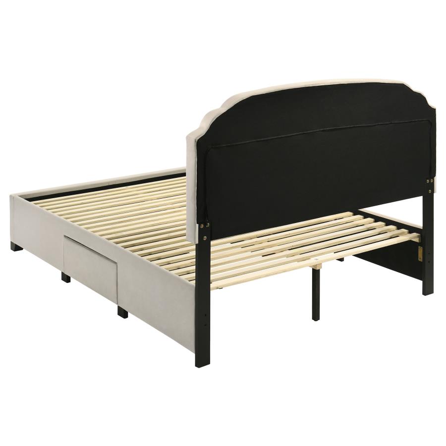 Marianna 4-Drawer Upholstered Queen Storage Bed Cream