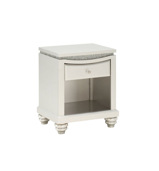 Maverick Platinum Nightstand w/1 Drw - ATL FURNITURE