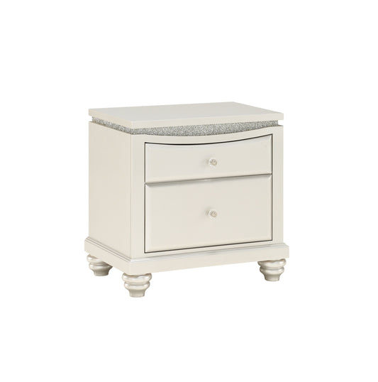 Maverick Platinum Nightstand w/2 Drw - ATL FURNITURE