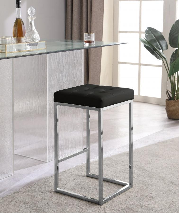 Meridian Furniture - Nicola Faux Leather Counter Stool Set Of 2 In Black - 905Black-C - ATL FURNITURE