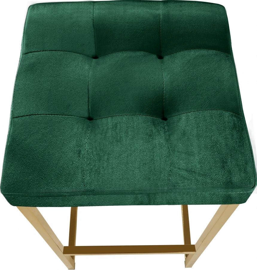 Meridian Furniture - Nicola Velvet Counter Stool Set Of 2 In Green - 906Green-C - ATL FURNITURE