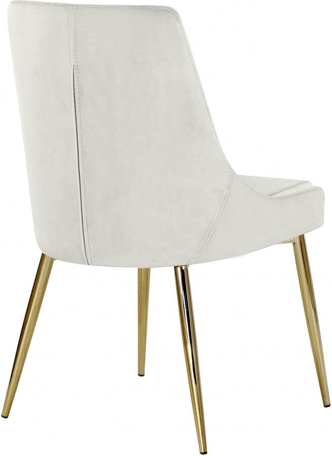 Meridian Furniture - Karina Velvet Dining Chair Set Of 2 In Cream - 783Cream-C - ATL FURNITURE