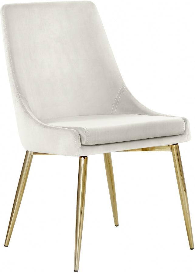 Meridian Furniture - Karina Velvet Dining Chair Set Of 2 In Cream - 783Cream-C - ATL FURNITURE