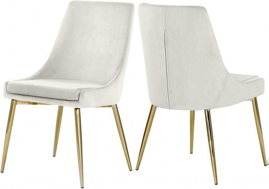 Meridian Furniture - Karina Velvet Dining Chair Set Of 2 In Cream - 783Cream-C - ATL FURNITURE