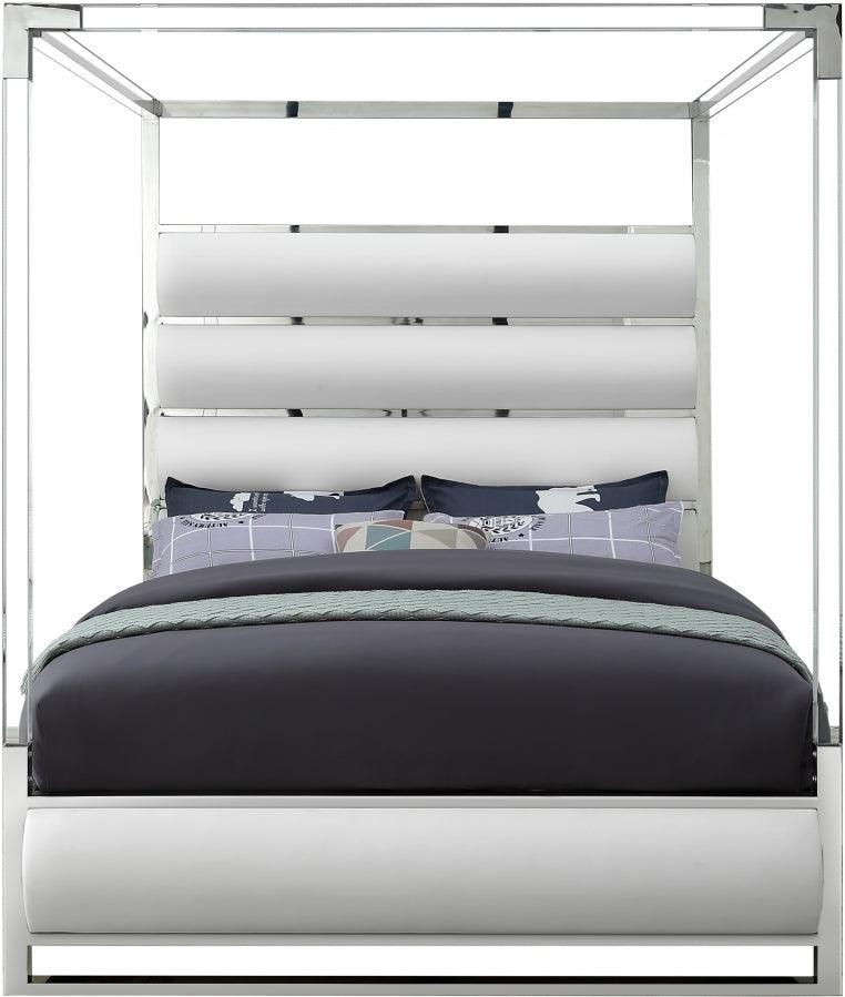 Encore Faux Leather King Bed In White - Encorewhite-K - ATL FURNITURE