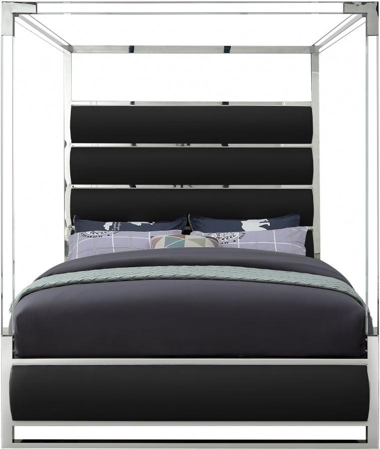 Meridian Furniture - Encore Faux Leather Queen Bed In Black - Encoreblack-Q - ATL FURNITURE