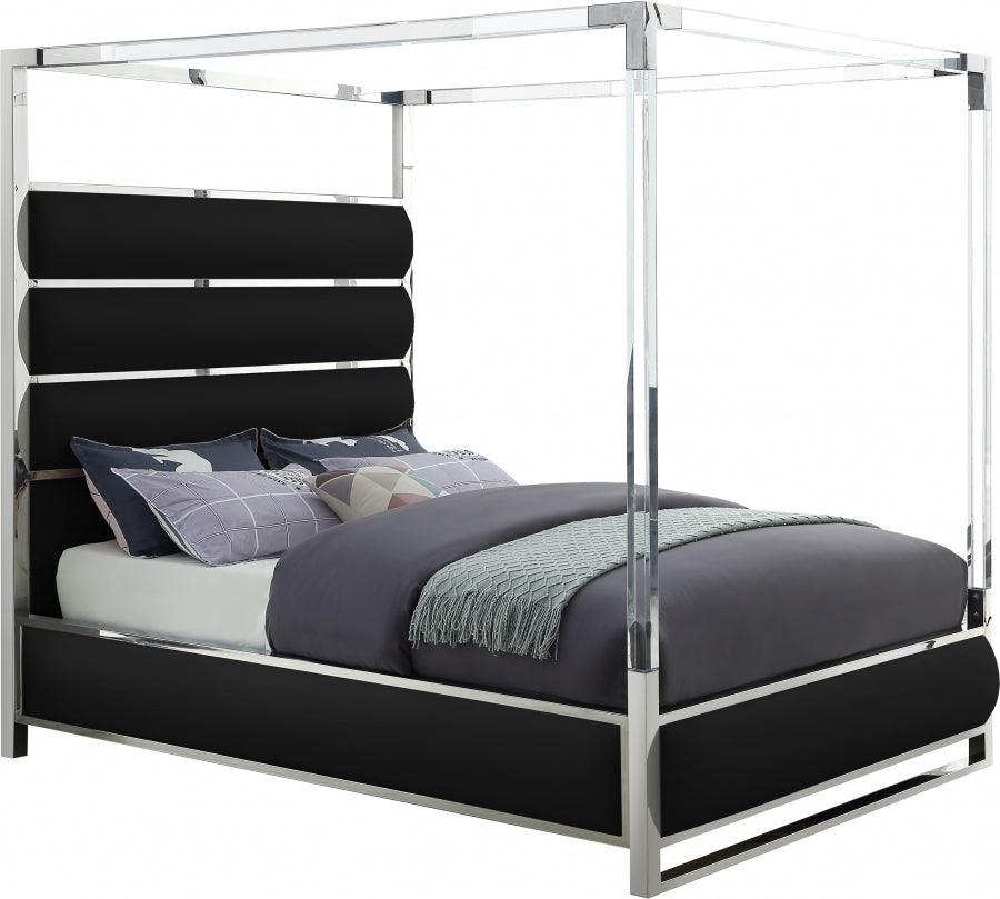 Meridian Furniture - Encore Faux Leather Queen Bed In Black - Encoreblack-Q - ATL FURNITURE