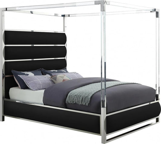 Encore Faux Leather King Bed In Black - Encoreblack-K - ATL FURNITURE