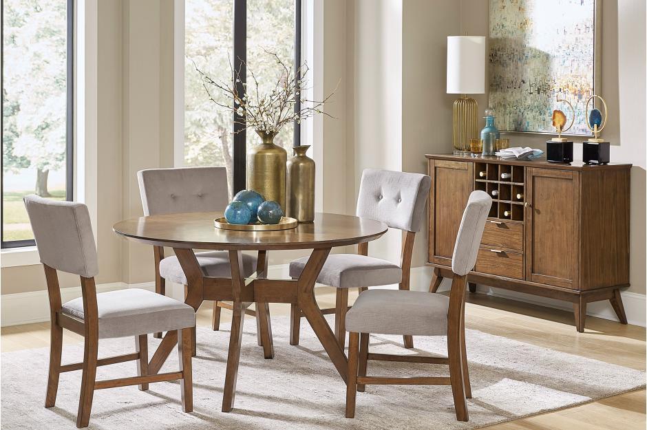 Homelegance - Edam Brown 6 Piece Round Dining Room Set - 5492-52-6 - ATL FURNITURE