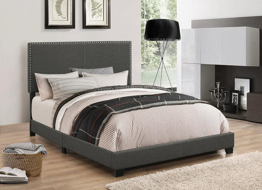 Boyd Upholstered Charcoal Full Bed - ATL FURNITURE