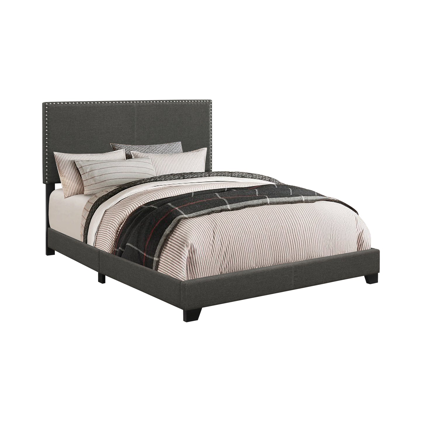 Boyd Upholstered Queen Panel Bed Charcoal