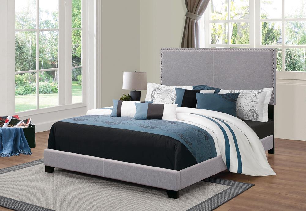 Boyd Upholstered Grey Full Bed - ATL FURNITURE