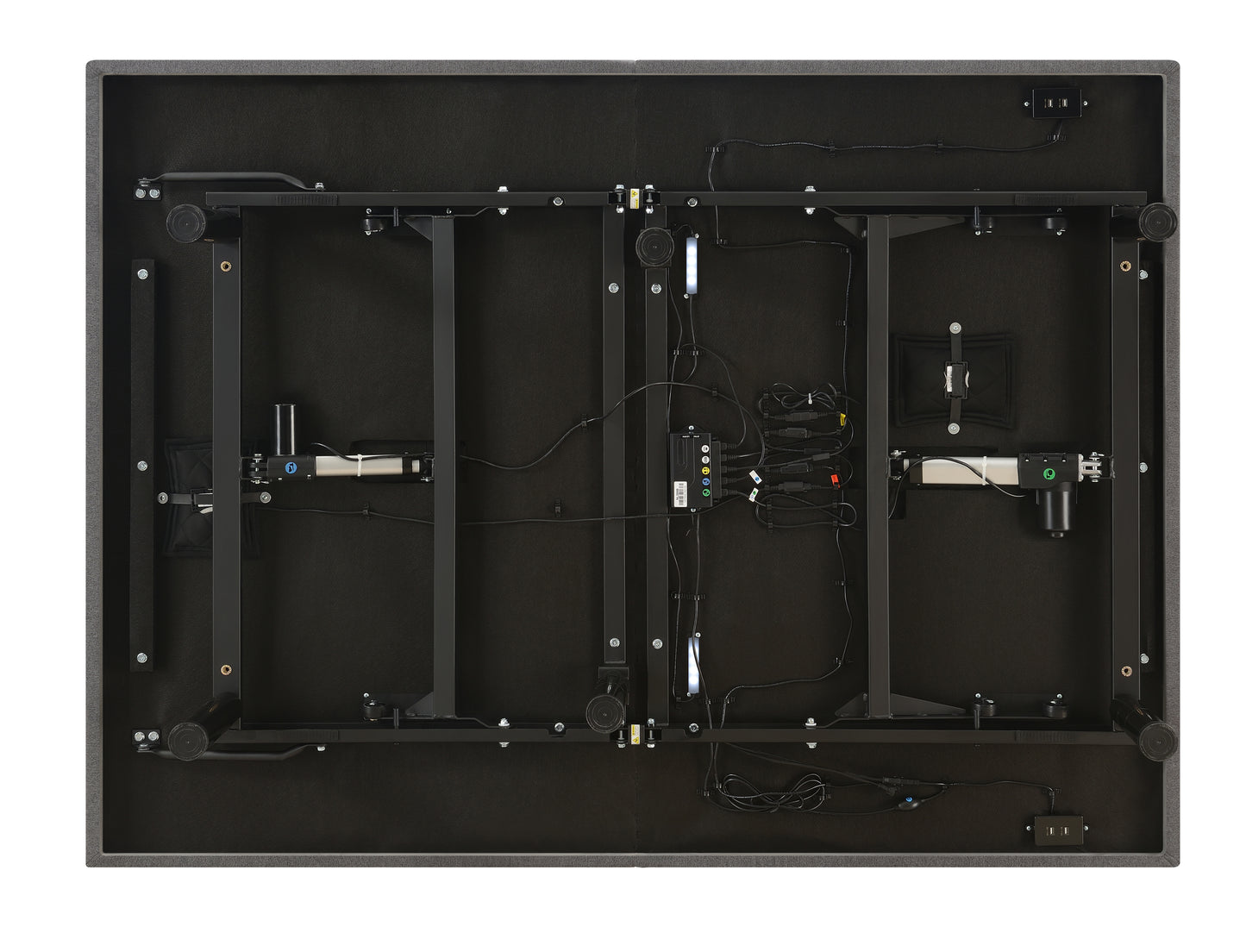 Negan Queen Adjustable Bed Base Grey and Black W/ Dual massage