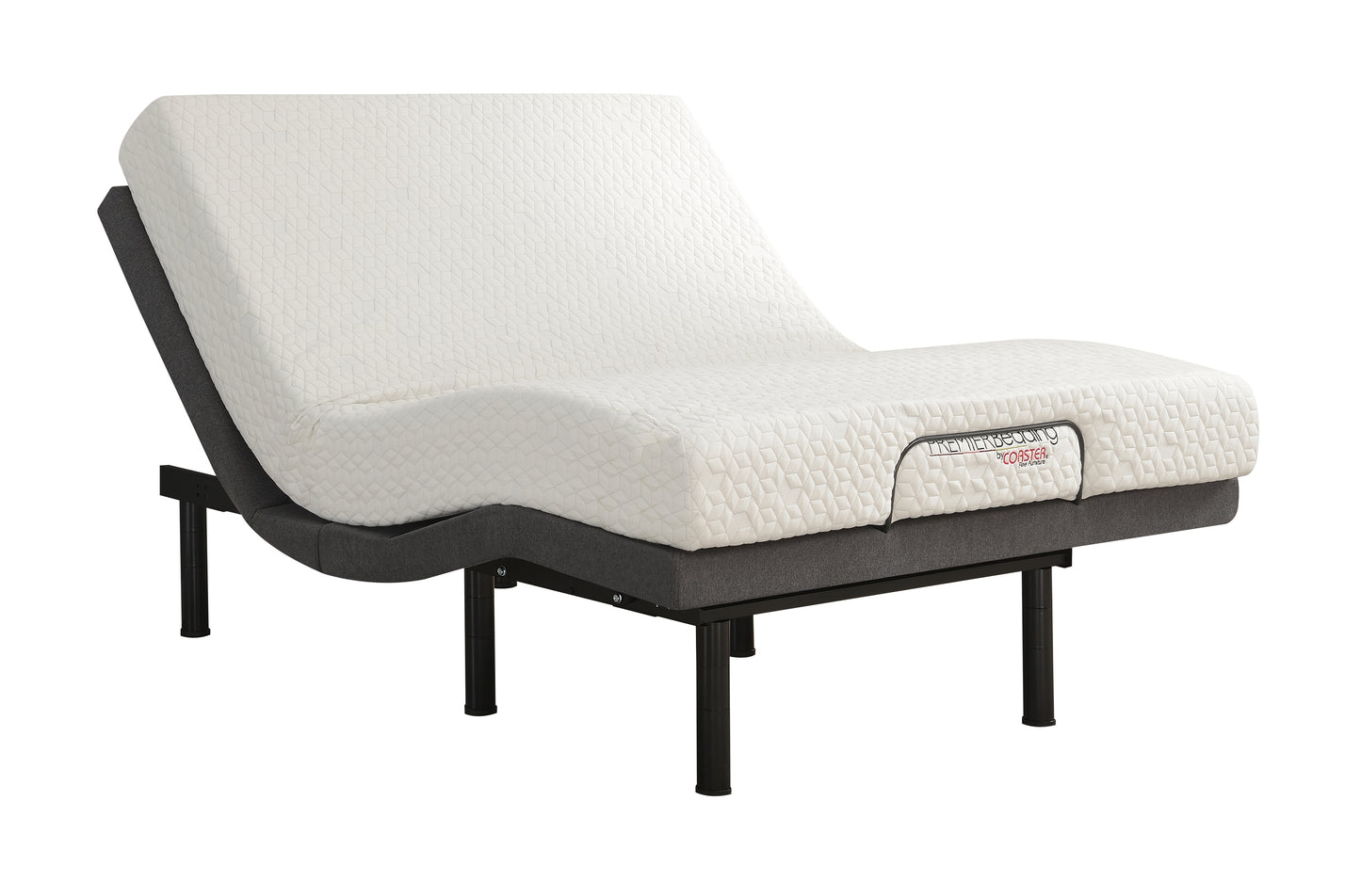 Negan Twin XL Adjustable Bed Base Grey and Black W/ Dual massage