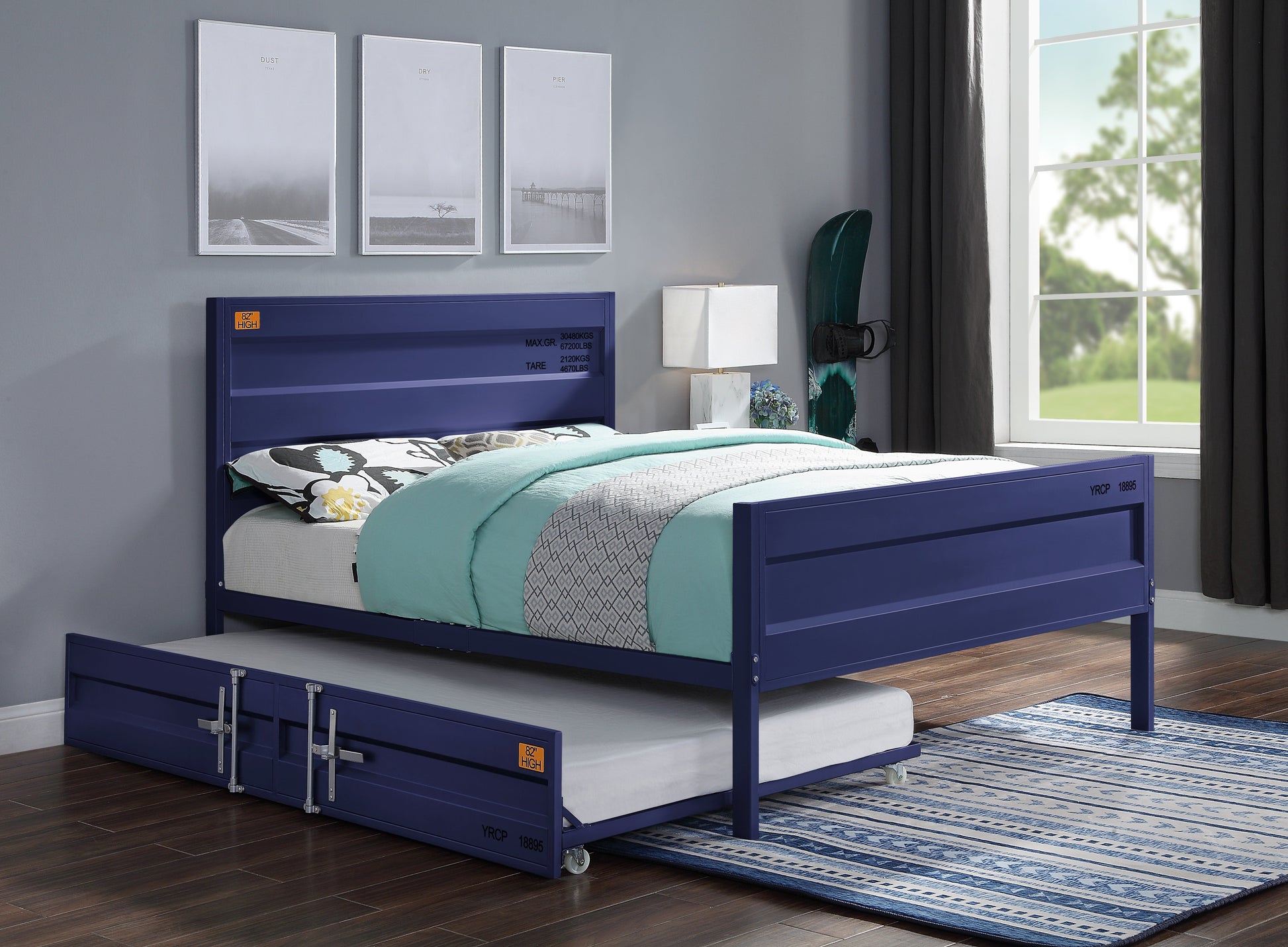 Cargo Blue Full Bed - ATL FURNITURE