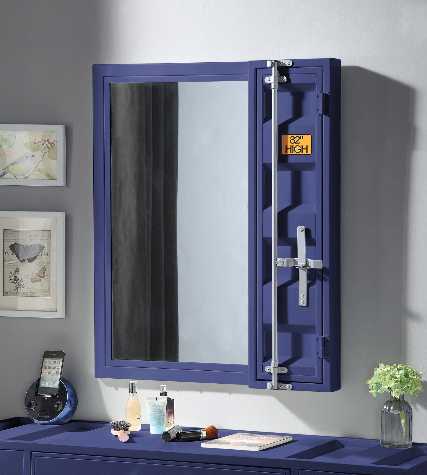 Cargo Blue Vanity Mirror - ATL FURNITURE