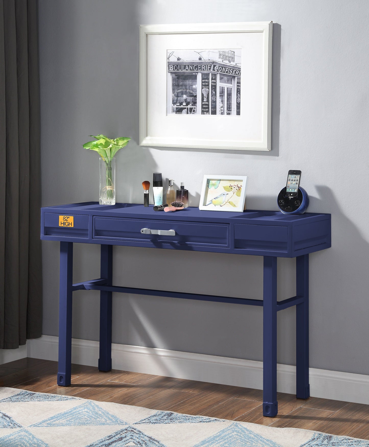 Cargo Blue Vanity Desk - ATL FURNITURE