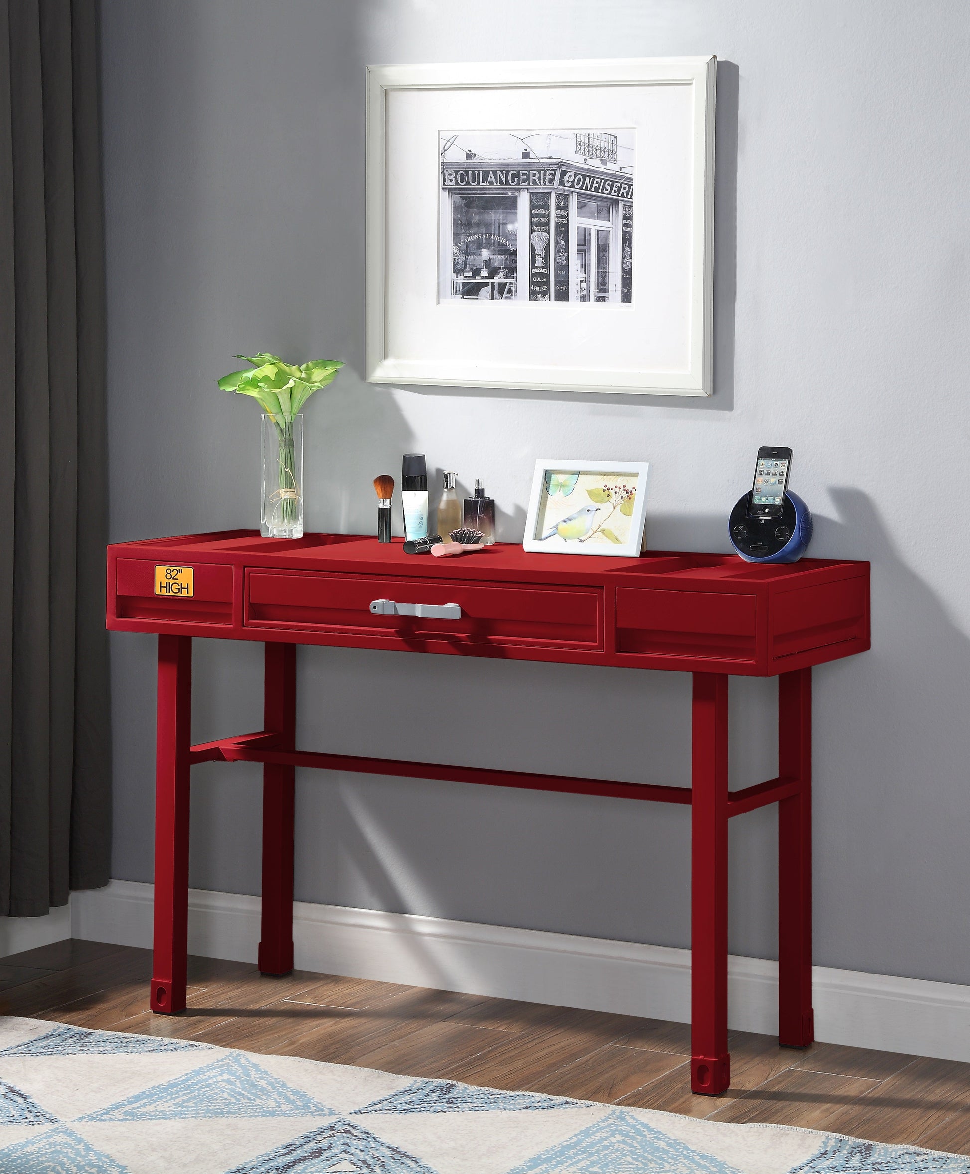 Cargo Red Vanity Desk - ATL FURNITURE