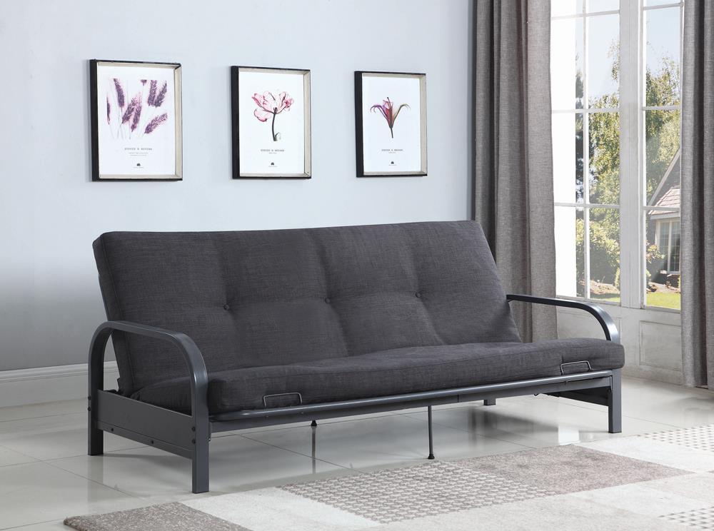 Dark Grey Metal Futon Frame - ATL FURNITURE