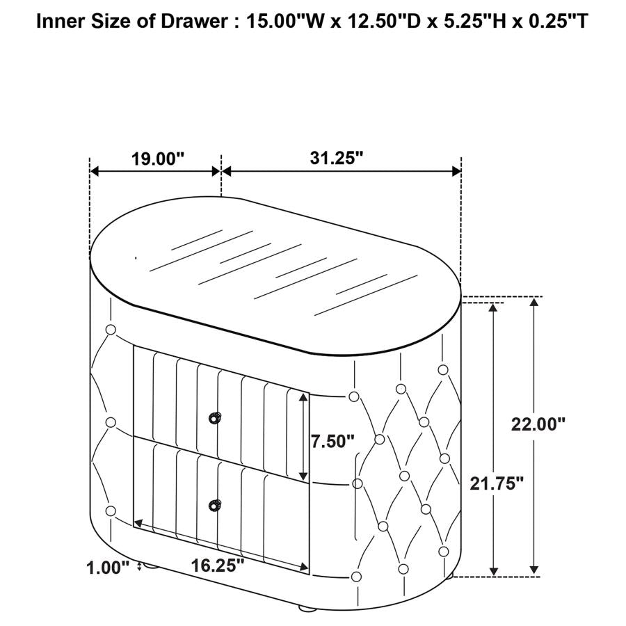 Sonya 4-Piece Upholstered Queen Bedroom Set Ivory