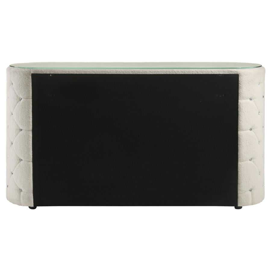 Sonya 6-Drawer Upholstered Bedroom Dresser Ivory