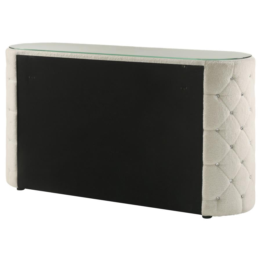 Sonya 6-Drawer Upholstered Bedroom Dresser Ivory