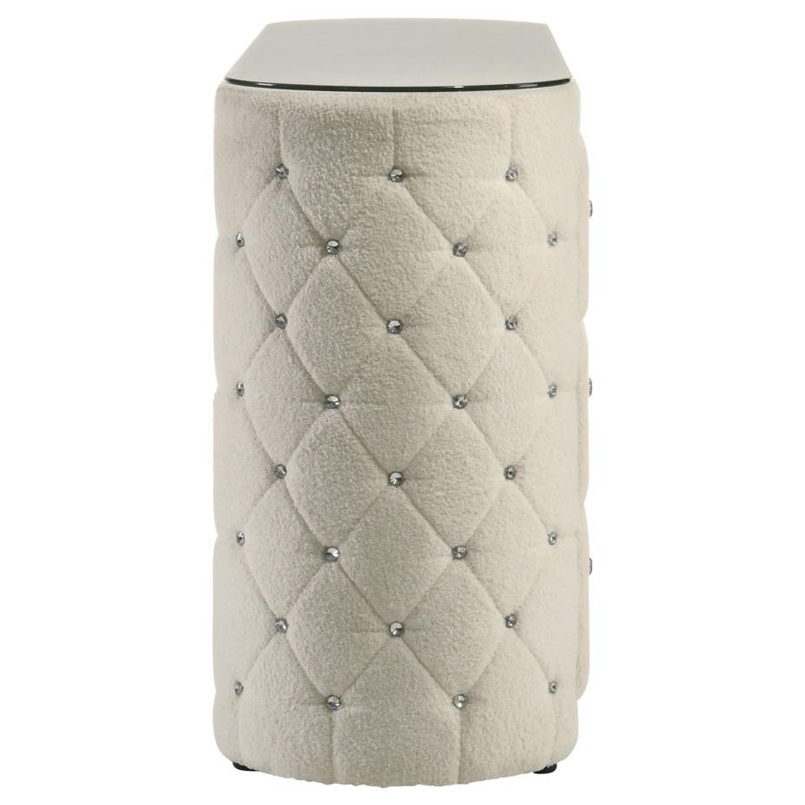 Sonya 6-Drawer Upholstered Bedroom Dresser Ivory