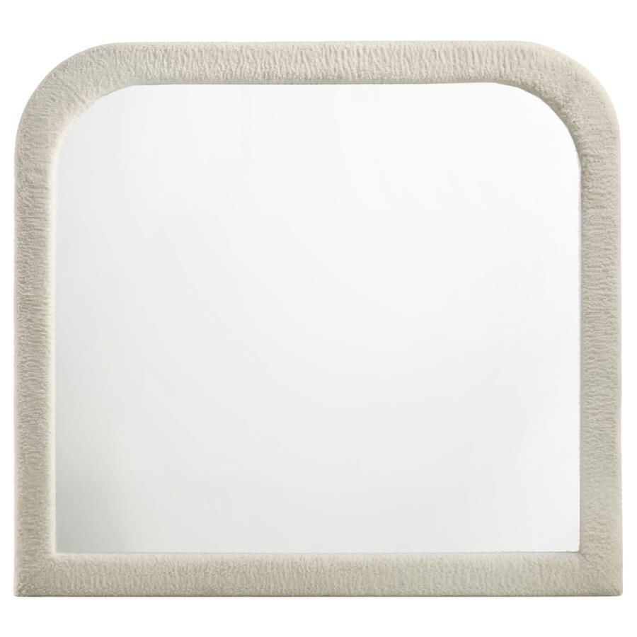 Sonya Upholstered Bedroom Dresser Mirror Ivory