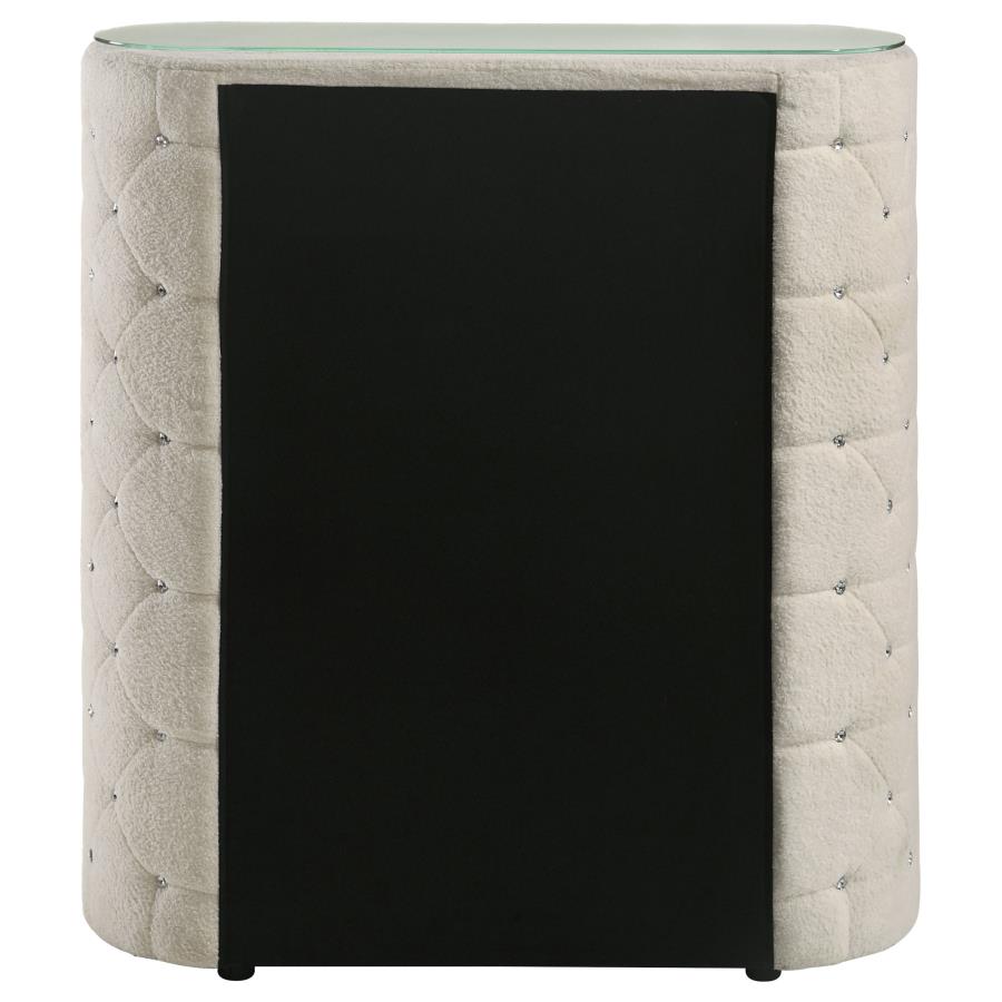 Sonya 5-Drawer Upholstered Bedroom Chest Of Drawers Ivory