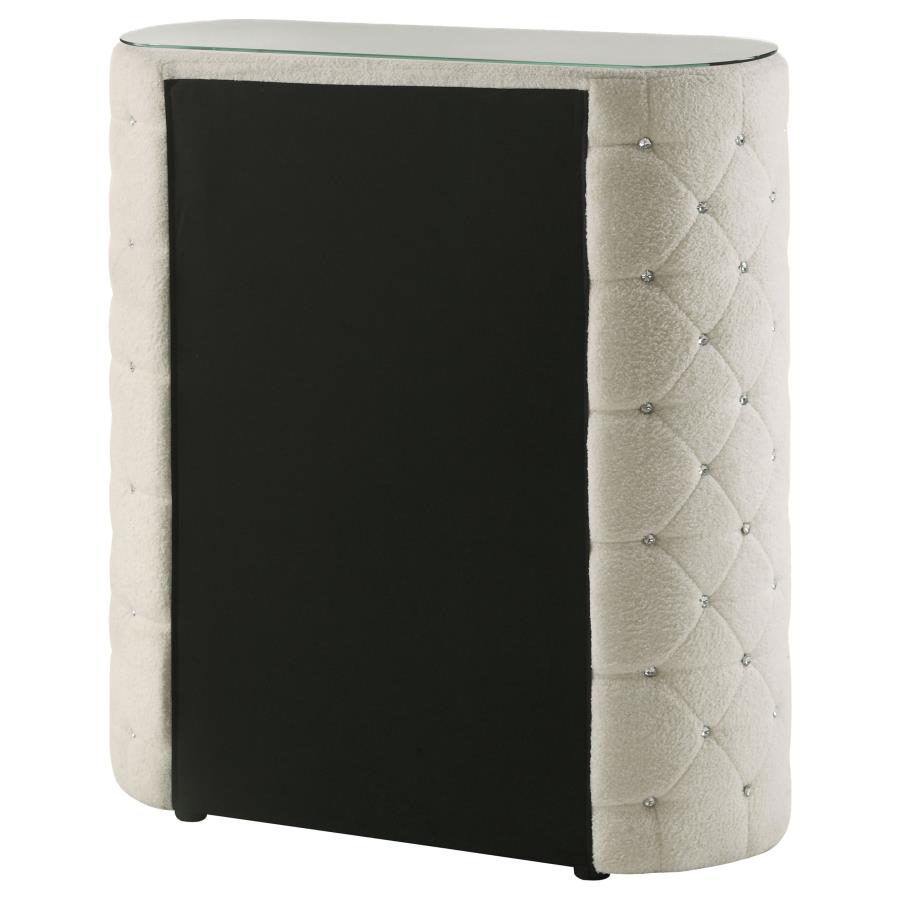 Sonya 5-Drawer Upholstered Bedroom Chest Of Drawers Ivory
