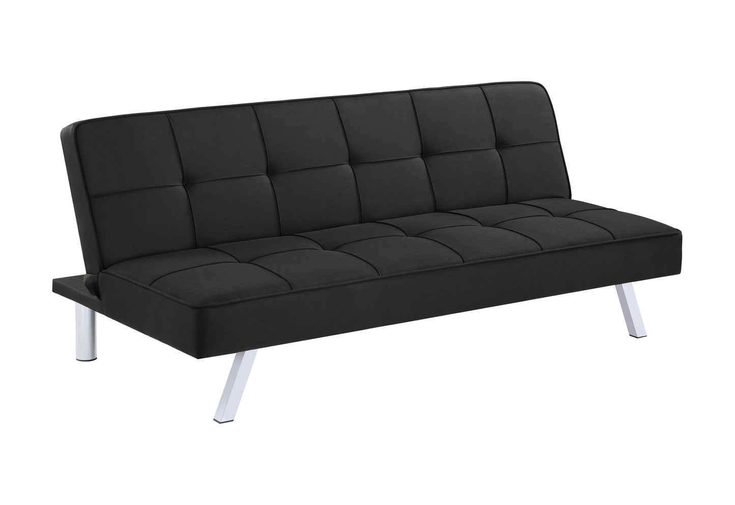 Joel Upholstered Tufted Convertible Sofa Bed Black